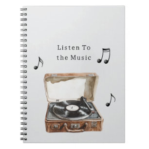 Carnet Notes de musique de platine tourne-disque