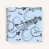 Carnet Notes de musique fantaisie bleu (Devant)