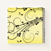 Carnet Notes de musique fantaisie jaune (Dos)