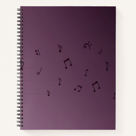 Carnet Notes de Musique Mauve Ombre Foncé (Devant)
