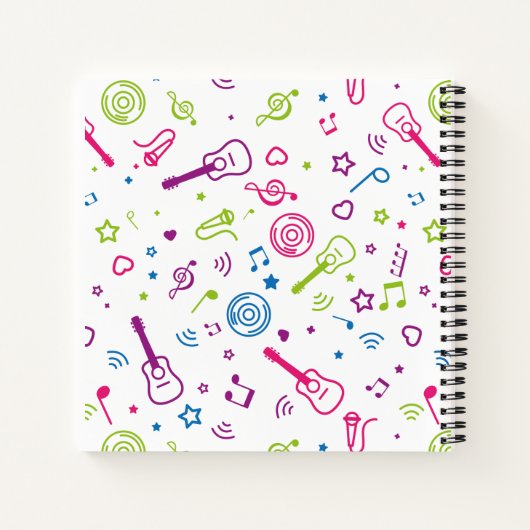Carnet notes de musique motif (Dos)