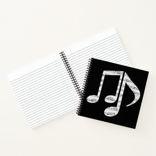 Carnet Notes de musique noir et blanc (Intérieur)