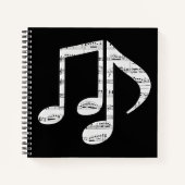 Carnet Notes de musique noir et blanc (Devant)
