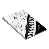 Carnet Notes de musique Piano personnalisées Nom du scrip (Côté Droit)