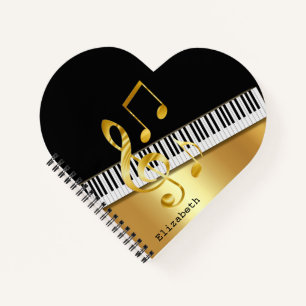 Carnet Notes de Musique, Touches de Piano Élégantes Moder