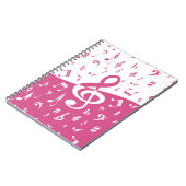 Carnet Notes de musique Treble Clef Wave en rose et blanc (Côté gauche)