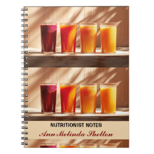 Carnet Notes de nutritionniste de photo de jus végétalien