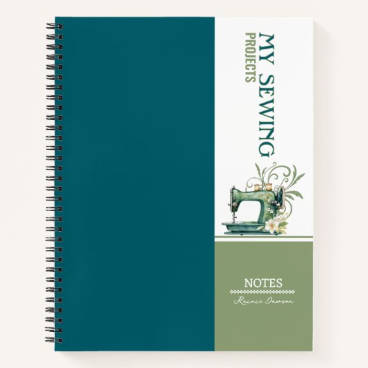 Carnet Notes de projet de couture Turquoises (Devant)