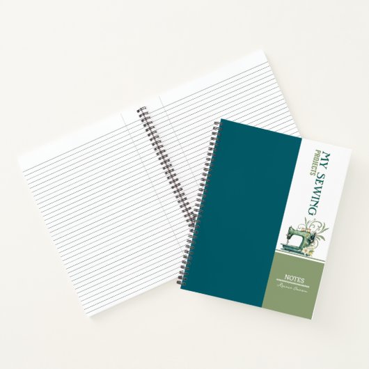 Carnet Notes de projet de couture Turquoises (Intérieur)