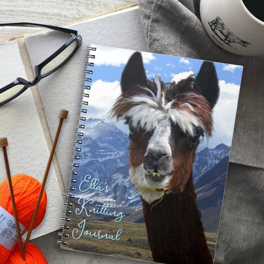 Carnet Notes de projet de tricot Llama Face