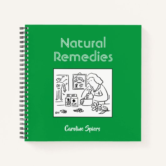 Carnet Notes de remèdes à base de plantes avec nom (Devant)