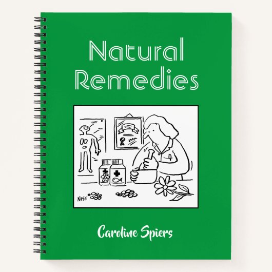 Carnet Notes de Remèdes Naturels avec le Nom du Destinata (Devant)
