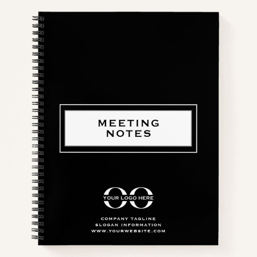 Carnet Notes de réunion du logo de l'entreprise Spiral (Devant)