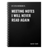 Carnet Notes de réunion Je ne vais jamais faire un devis (Devant)