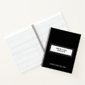 Carnet Notes de réunion noire professionnelle (Intérieur)
