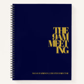 Carnet Notes de réunion professionnelle Marine Blue Gold  (Devant)