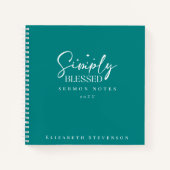 Carnet Notes de sermon bleu Turquoise, tout simplement bi (Devant)