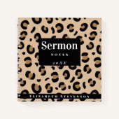 Carnet Notes de sermon imprimées léopard gras personnalis (Devant)