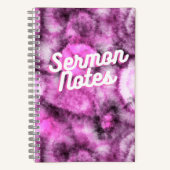 Carnet Notes de sermon Motif de teinture rose (Recto)