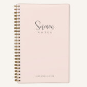 Carnet Notes de sermon Simple Minimal Blush Pink Calligra (Recto)