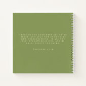 Carnet Notes de sermon vert Moss Simplement Béni Moderne (Dos)