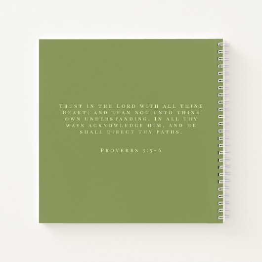 Carnet Notes de sermon vert Moss Simplement Béni Moderne (Dos)