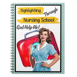 Carnet Notes de soins infirmiers rétro Pinup_