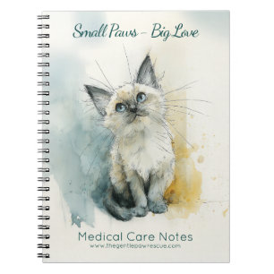 Carnet Notes de soins médicaux Sauvetage animalier