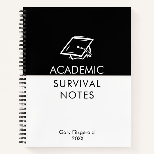 Carnet Notes de survie académique – Note d'étude drôle d' (Devant)