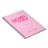 Carnet Notes de typographie à l'écriture manuscrite rose (Côté Droit)