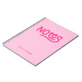 Carnet Notes de typographie à l'écriture manuscrite rose (Côté gauche)