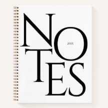 Notes de typographie élégante Cool Noir et Blanc