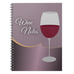 Carnet Notes de vin avec les rayures et le verre de vin