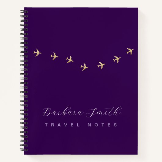 Carnet Notes de voyage Avions sur Purple (Devant)