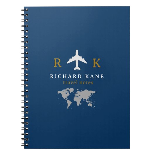 Carnet Notes de voyage monogramme bleu (Devant)