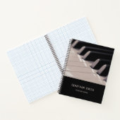 Carnet Notes d'enseignement de piano Classy noir et blanc (Intérieur)