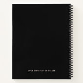 Carnet Notes d'enseignement de piano Classy noir et blanc (Dos)