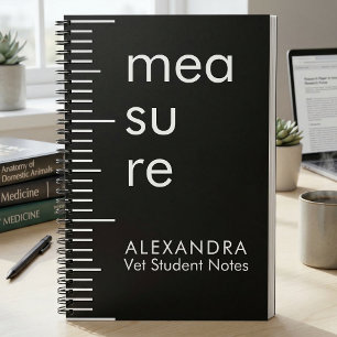 Carnet Notes d'étudiant vétérinaire modernes noir et blan