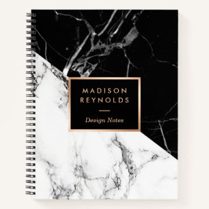Carnet Notes du concepteur de texture en marbre noir mode