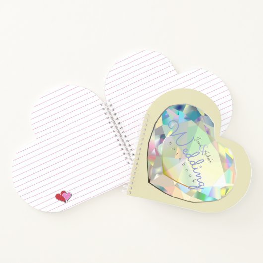 Carnet Notes du Mariage de Champagne Diamond Heart (Intérieur)