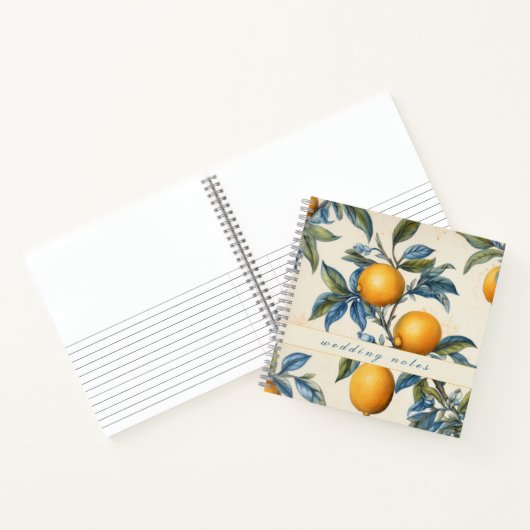 Carnet Notes du Mariage de Lemon Grove Méditerranéenne (Intérieur)