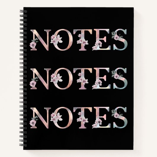 Carnet Notes Élégantes Notes Notes Aquarelle Florale (Devant)