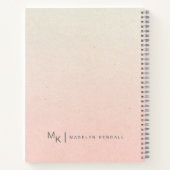 Carnet Notes et Musées Script Monogramme Dégradé Peach (Dos)