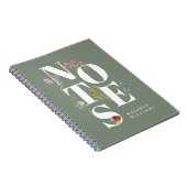 Carnet Notes florales Fleurs sauvages d'aquarelle personn (Côté Droit)