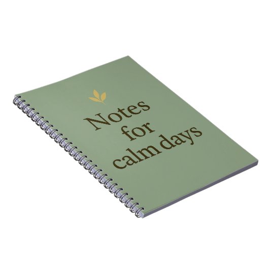 Carnet Notes for Calm Days – Minimalist Green Notebook (Côté Droit)
