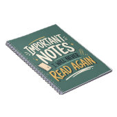 Carnet Notes importantes que je ne relirai jamais Funny (Côté Droit)