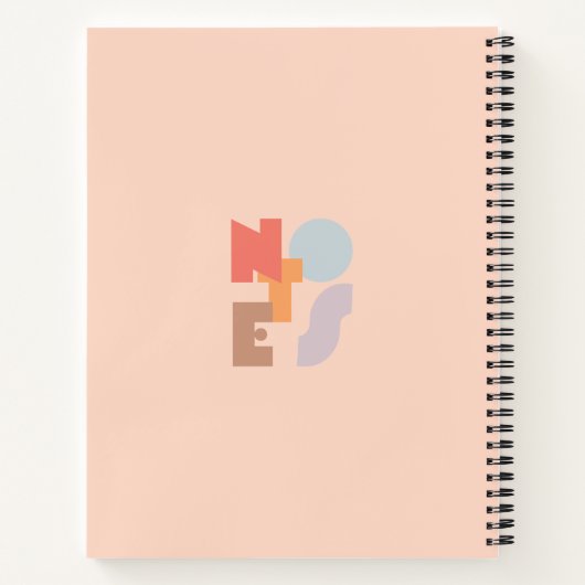 Carnet Notes Lettres modernes en gras Nom personnalisé Ph (Dos)