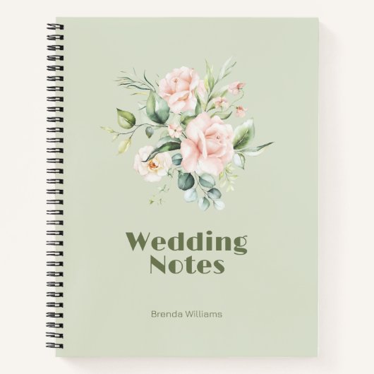 Carnet Notes Mariages de rose pâle (Devant)