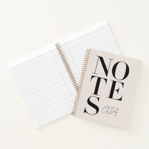 Carnet Notes Minimalistes Personnalisées Nom Personnalisé