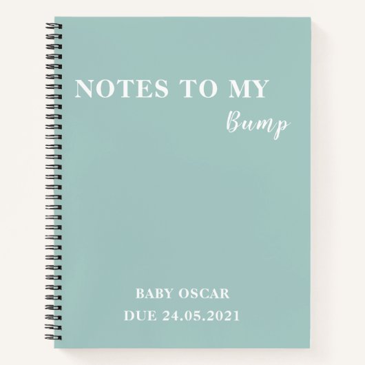 Carnet Notes minimes Élégantes Et Modernes Pour Mon Bump (Devant)